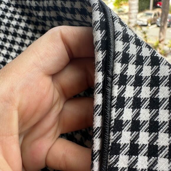 Banana Republic Sloane Houndstooth Slim Pant with Leather Trim size 2 - Picture 6 of 11